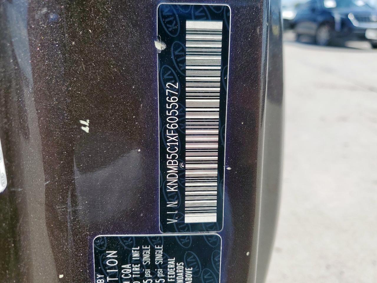 2015 Kia Sedona Lx VIN: KNDMB5C1XF6055672 Lot: 61579805