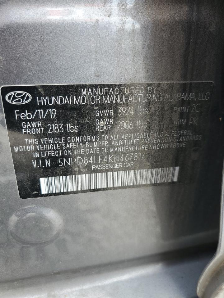 2019 Hyundai Elantra Sel VIN: 5NPD84LF4KH467817 Lot: 62394825