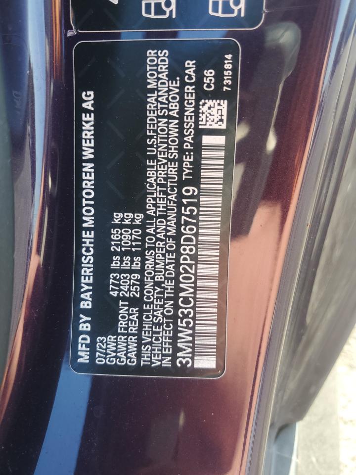 2023 BMW M240Xi VIN: 3MW53CM02P8D67519 Lot: 62643355