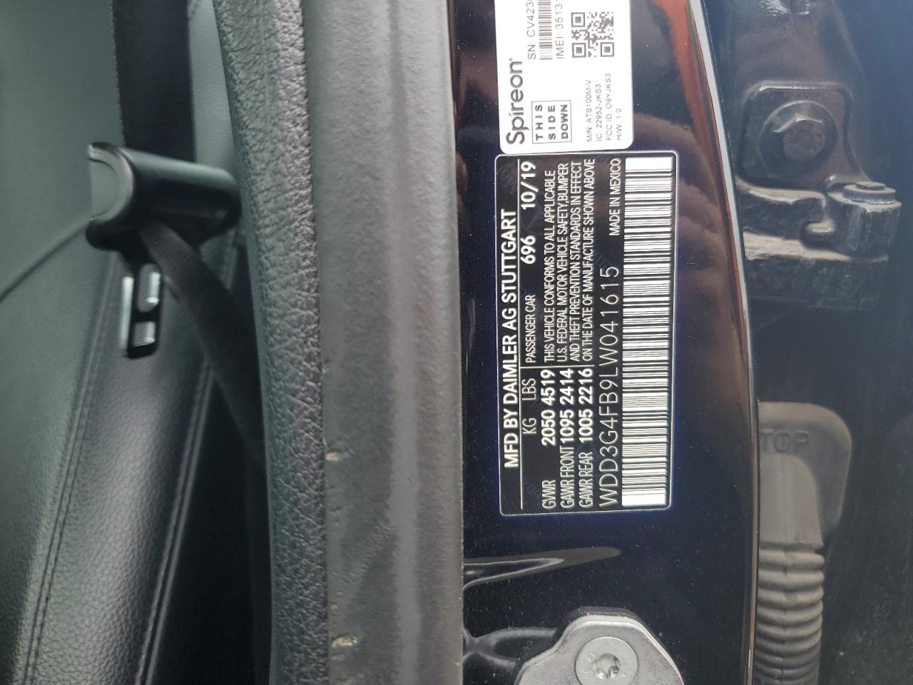 2020 Mercedes-Benz A 220 4Matic VIN: WDD3G4FB9LW041615 Lot: 62144425