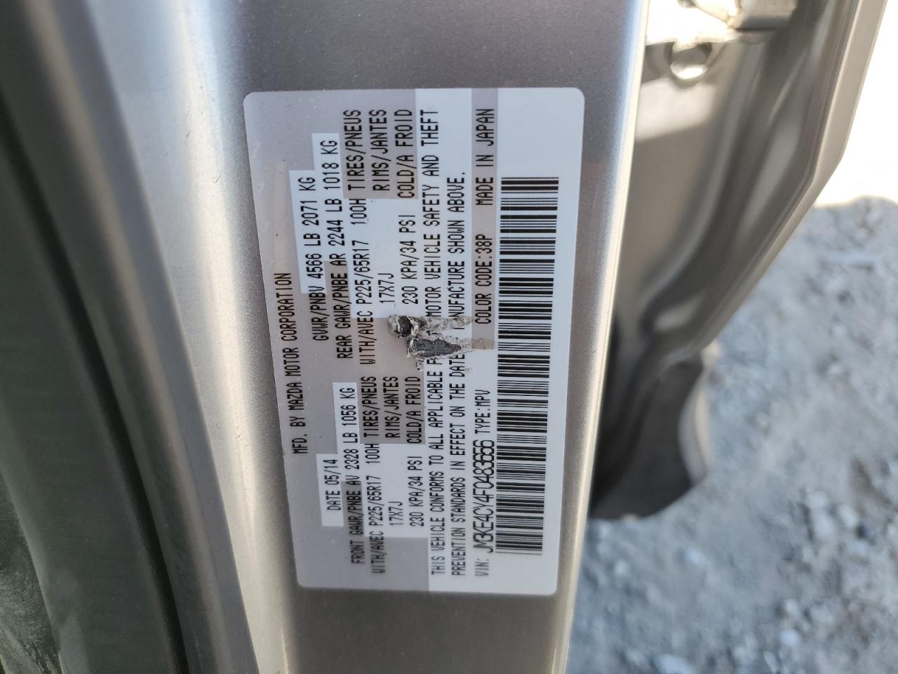 2015 Mazda Cx-5 Touring VIN: JM3KE4CY4F0483656 Lot: 61274315