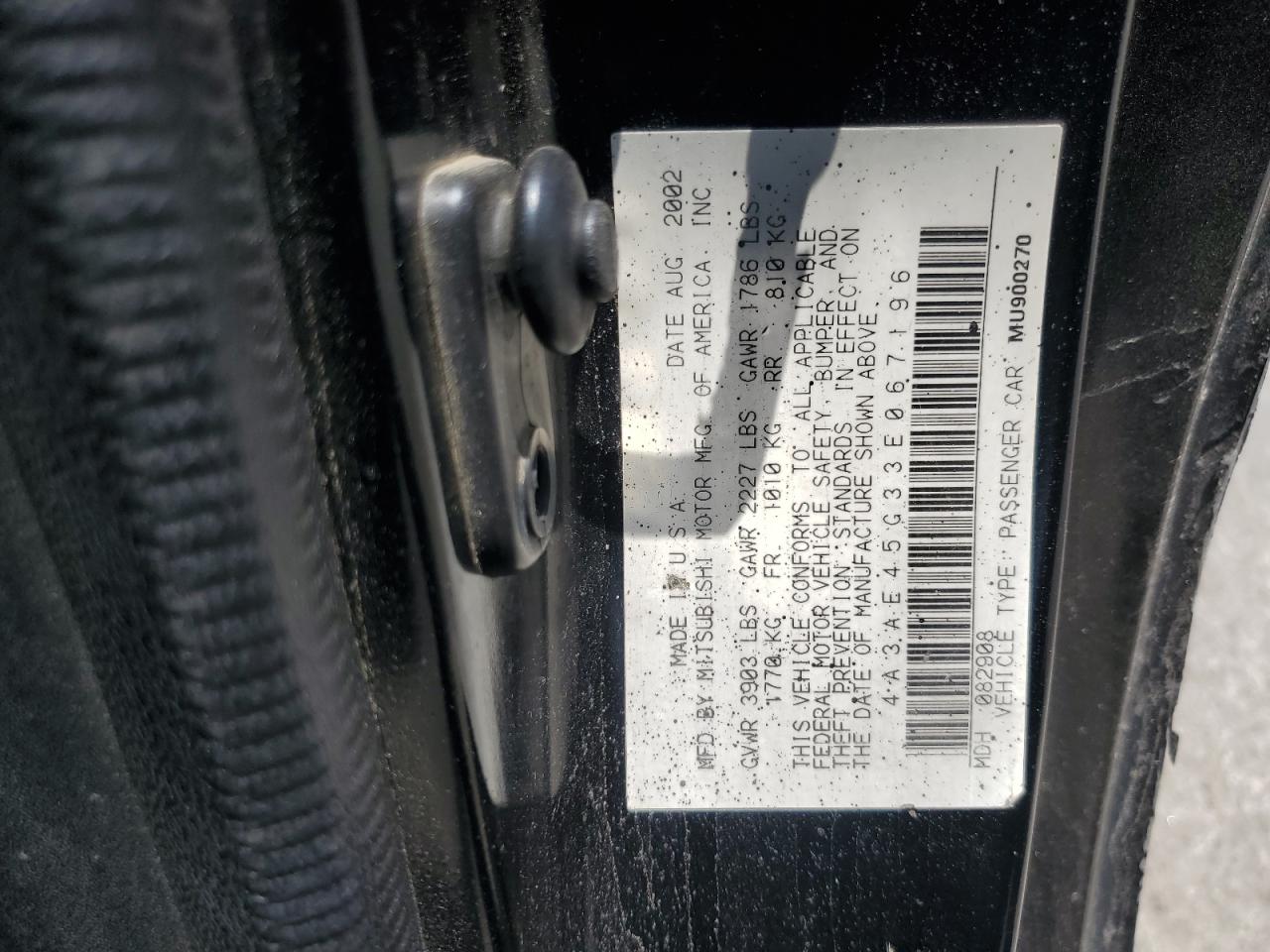 2003 Mitsubishi Eclipse Spyder Gs VIN: 4A3AE45G33E067196 Lot: 62327675