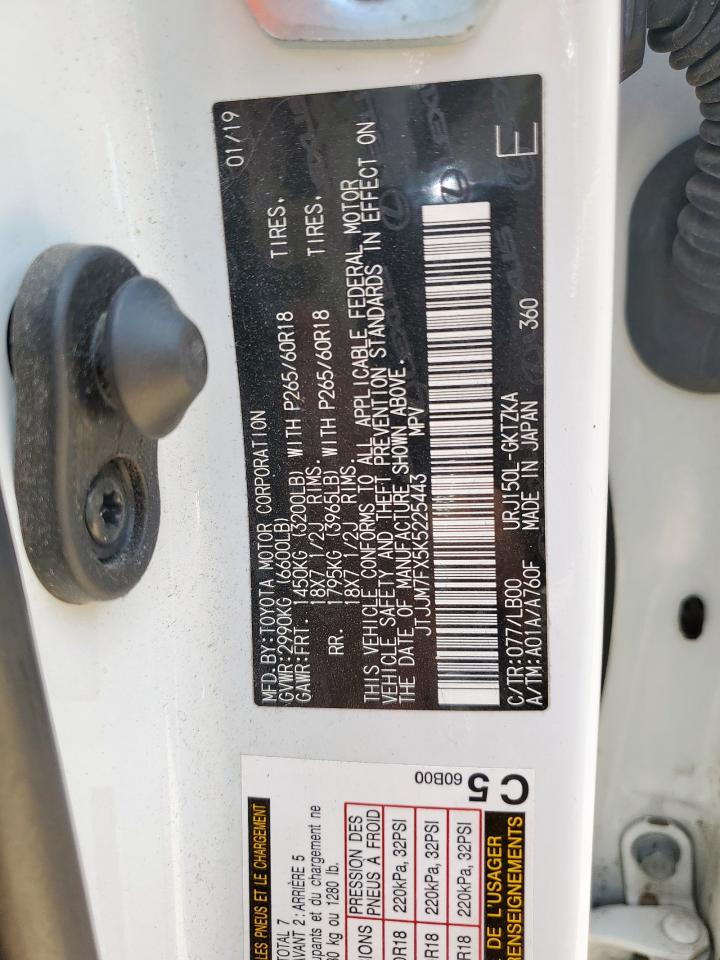 2019 Lexus Gx 460 Premium VIN: JTJJM7FX5K5225443 Lot: 62064185