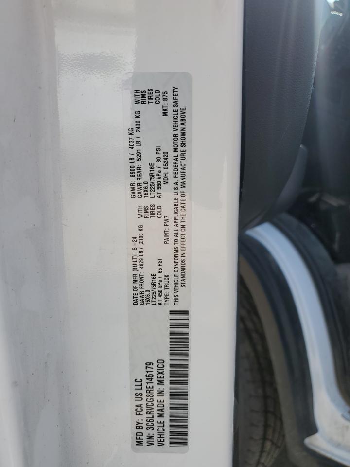 2024 Ram Promaster 2500 2500 High VIN: 3C6LRVCG8RE146179 Lot: 60602935