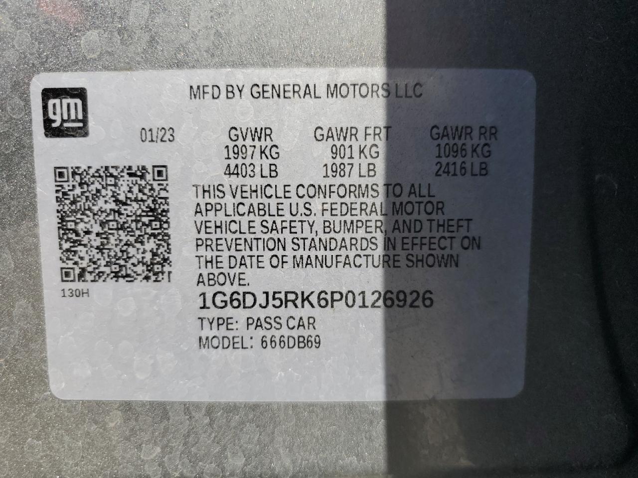 2023 Cadillac Ct4 Luxury VIN: 1G6DJ5RK6P0126926 Lot: 61574555