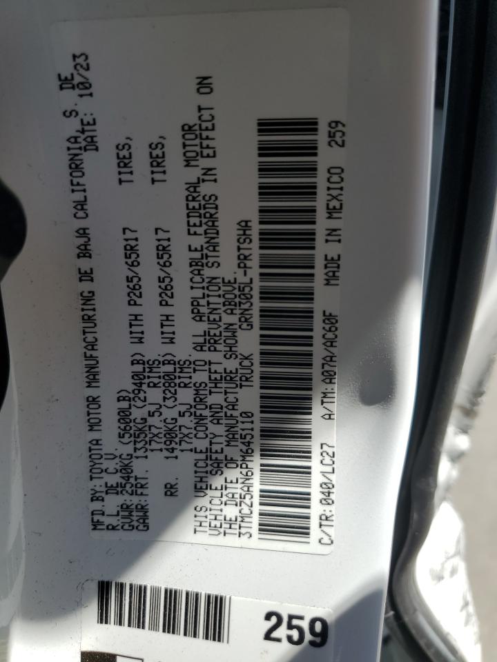 TOYOTA TACOMA 2023 VIN 3TMCZ5AN6PM645110 фото 12