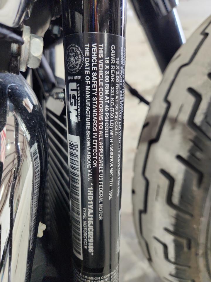 2018 Harley-Davidson Flhc Heritage Classic VIN: 1HD1YAJ16JC029186 Lot: 62717125