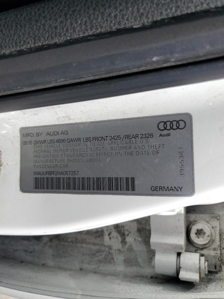 2017 Audi A3 E-Tron Premium VIN: WAUUPBFF2HA057257 Lot: 60929415