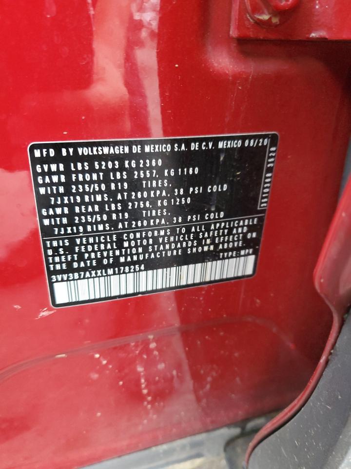2020 Volkswagen Tiguan Se VIN: 3VV3B7AXXLM178254 Lot: 62208935