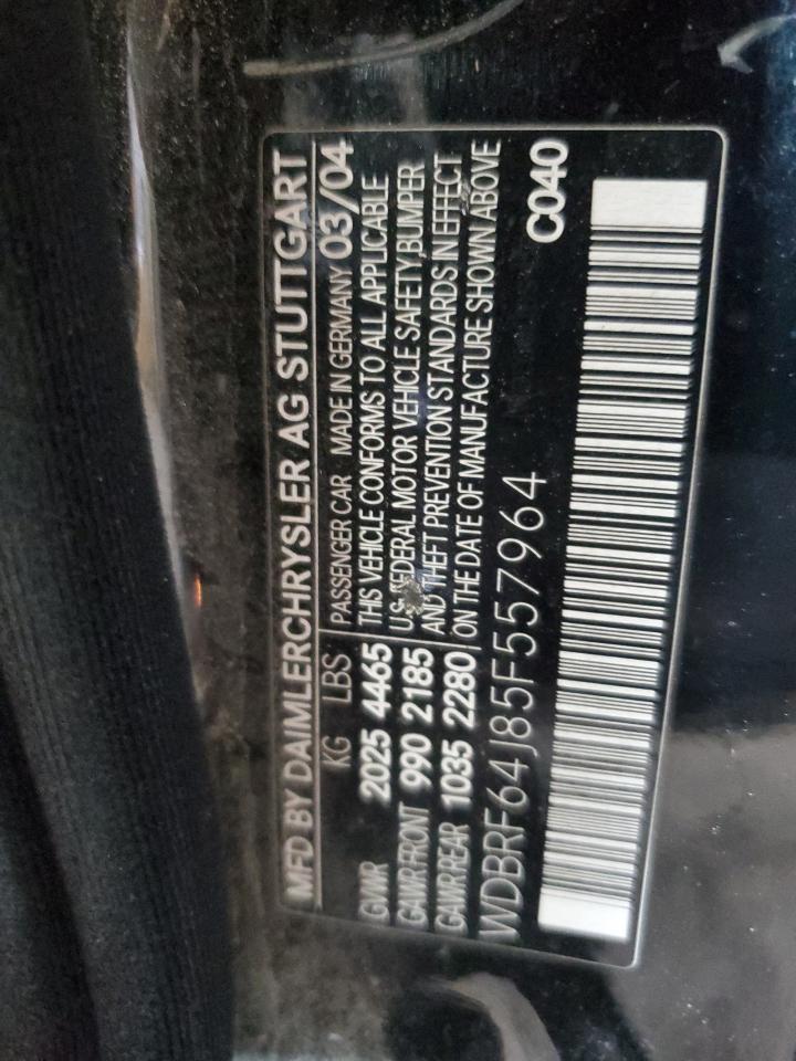 2005 Mercedes-Benz C 320 VIN: WDBRF64J85F557964 Lot: 61337255