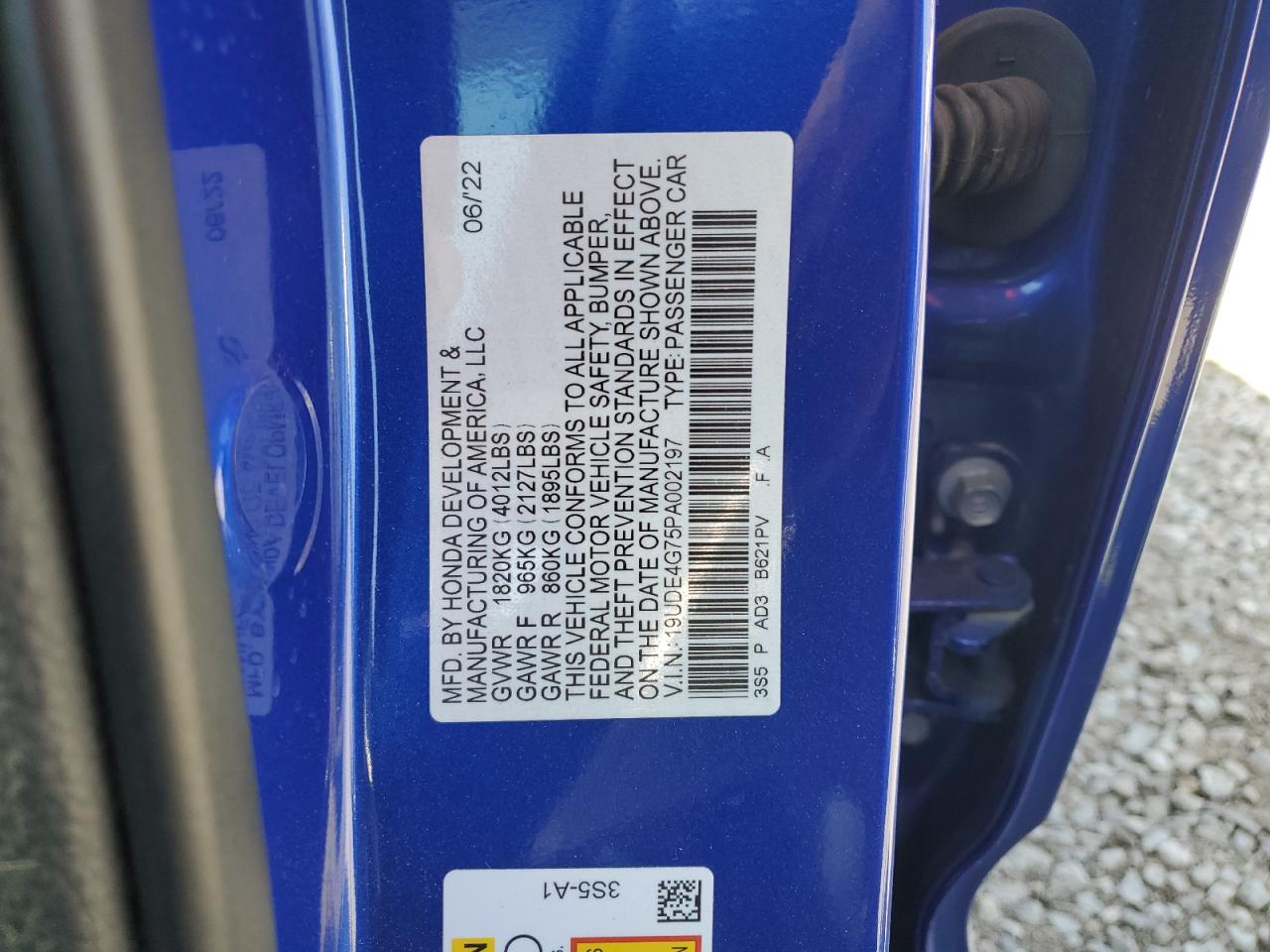 2023 Acura Integra A-Spec Tech VIN: 19UDE4G75PA002197 Lot: 61856185