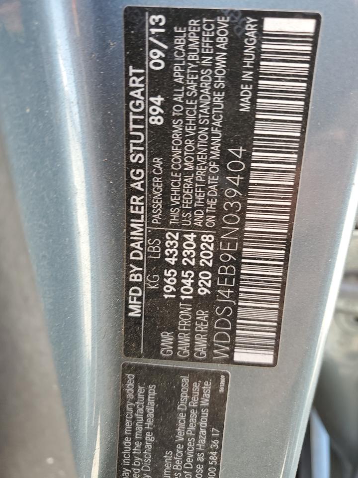 2014 Mercedes-Benz Cla 250 VIN: WDDSJ4EB9EN039404 Lot: 61737405