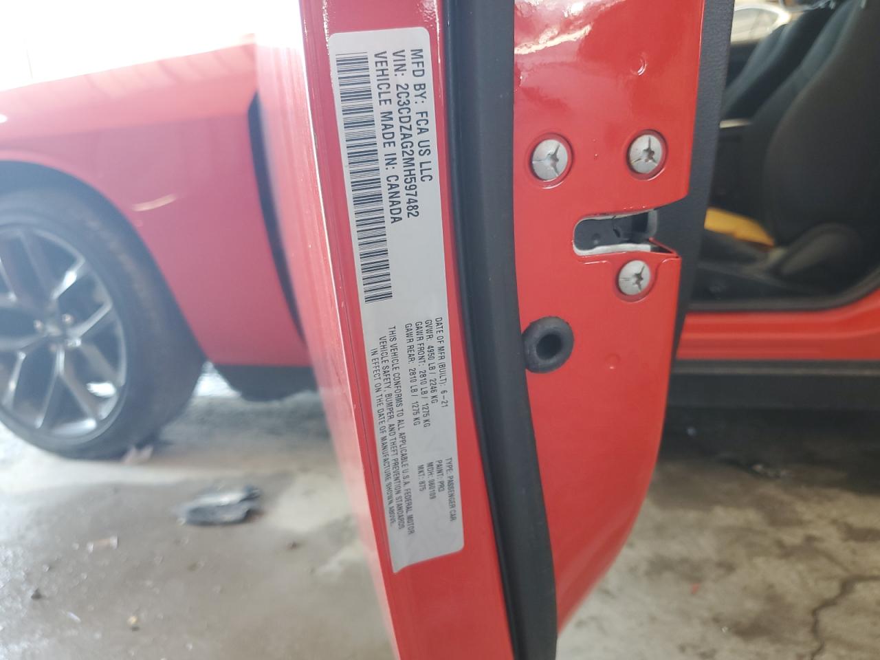 2021 Dodge Challenger Sxt VIN: 2C3CDZAG2MH597482 Lot: 61974135