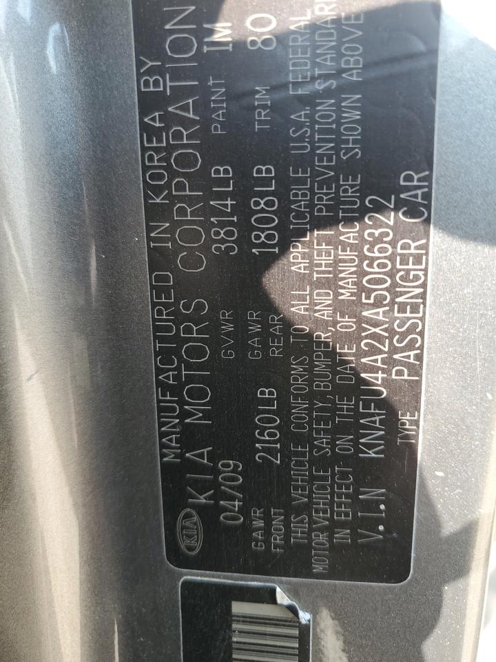 2010 Kia Forte Ex VIN: KNAFU4A2XA5066322 Lot: 60522145