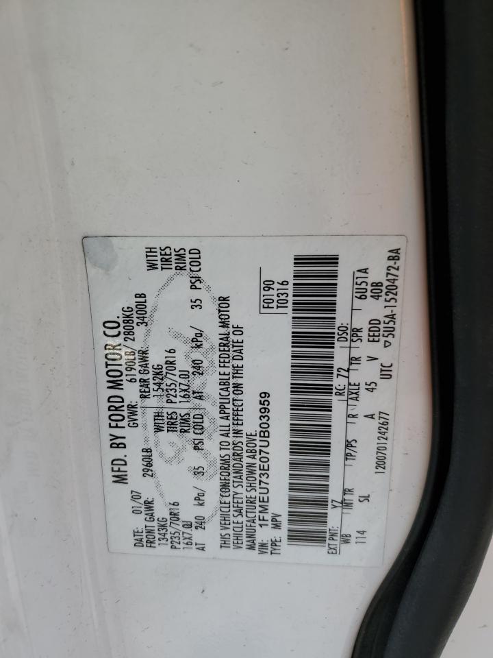 2007 Ford Explorer Xlt VIN: 1FMEU73E07U4B0395 Lot: 62706665