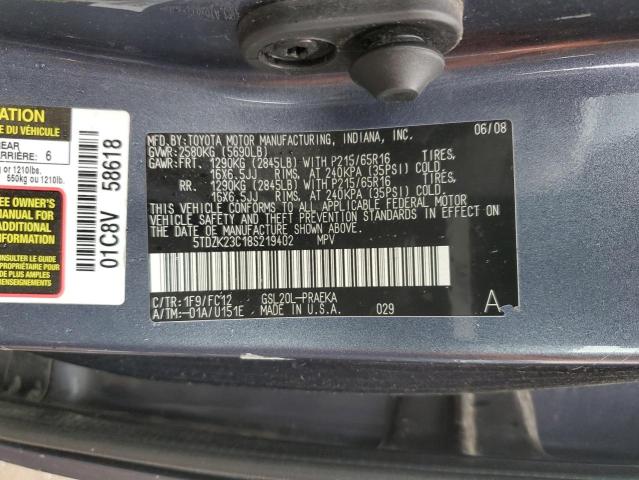 2008 TOYOTA SIENNA CE  