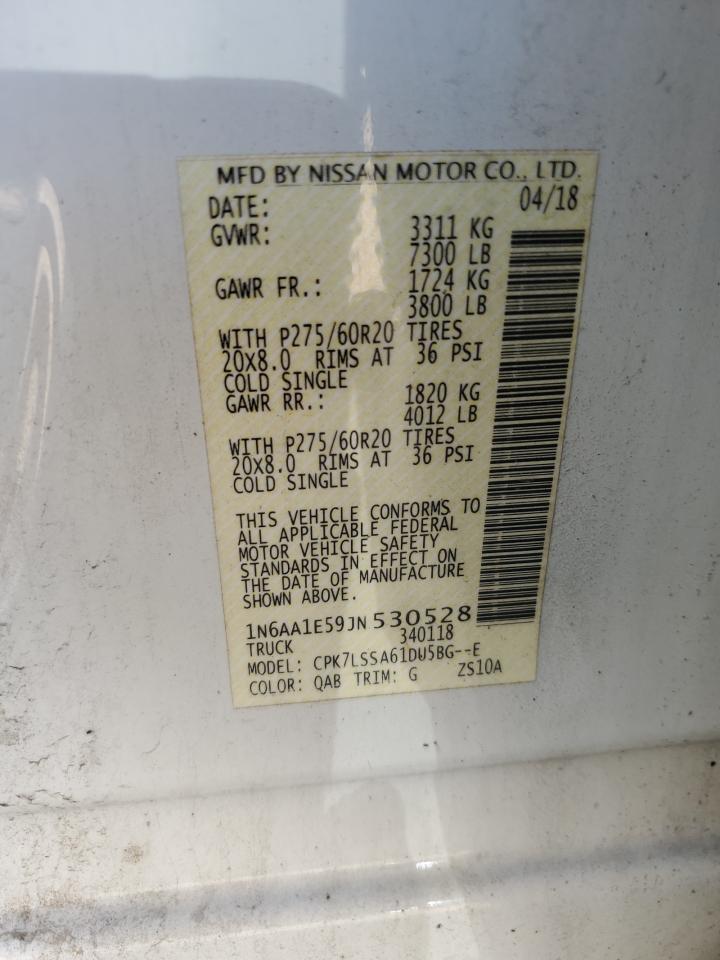 2018 Nissan Titan Sv VIN: 1N6AA1E59JN530528 Lot: 59295245