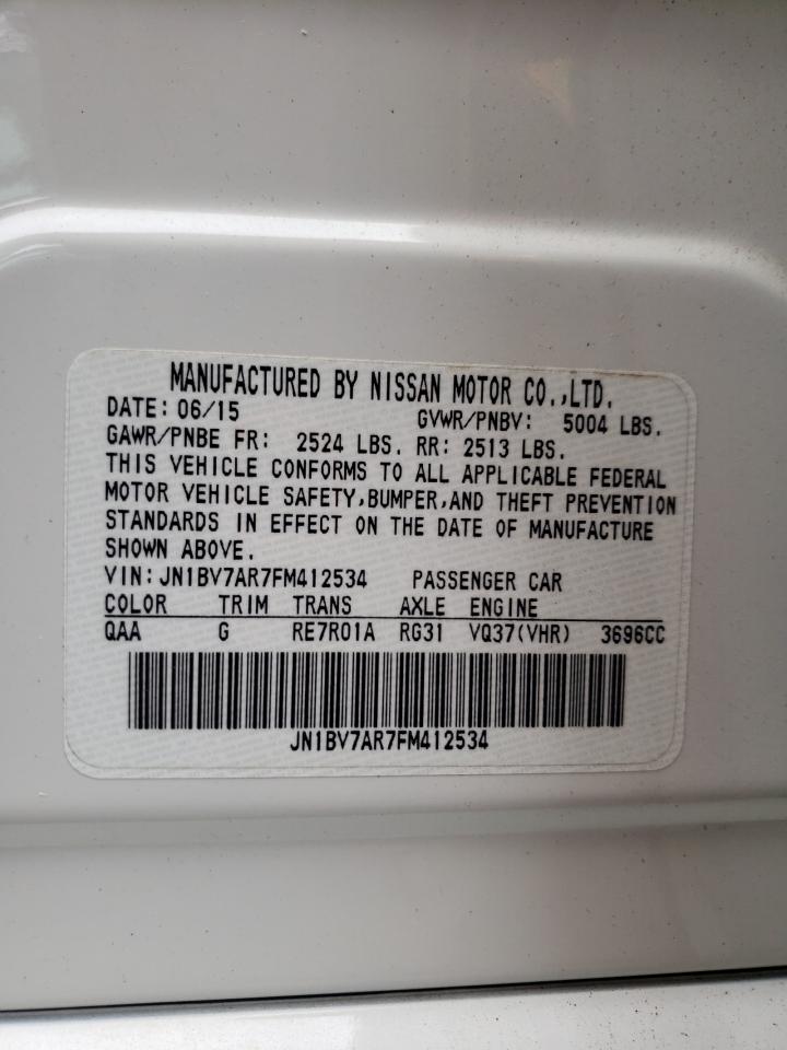 2015 Infiniti Q50 Base VIN: JN1BV7AR7FM412534 Lot: 59386515