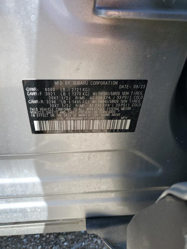 2023 Subaru Ascent Touring VIN: 4S4WMAWD4P3463987 Lot: 62418425