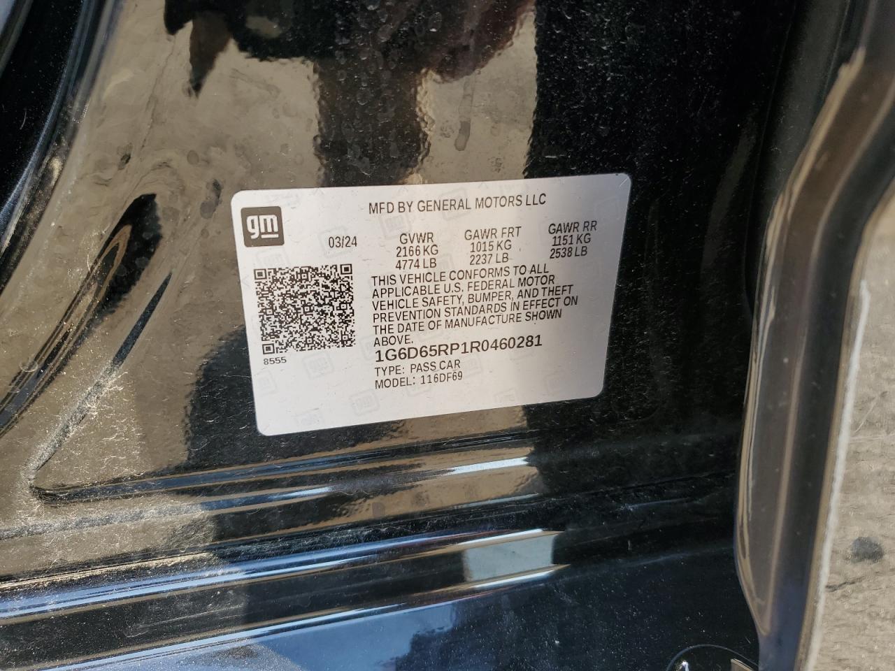 2024 Cadillac Ct4-V Blackwing VIN: 1G6D65RP1R0460281 Lot: 59723715