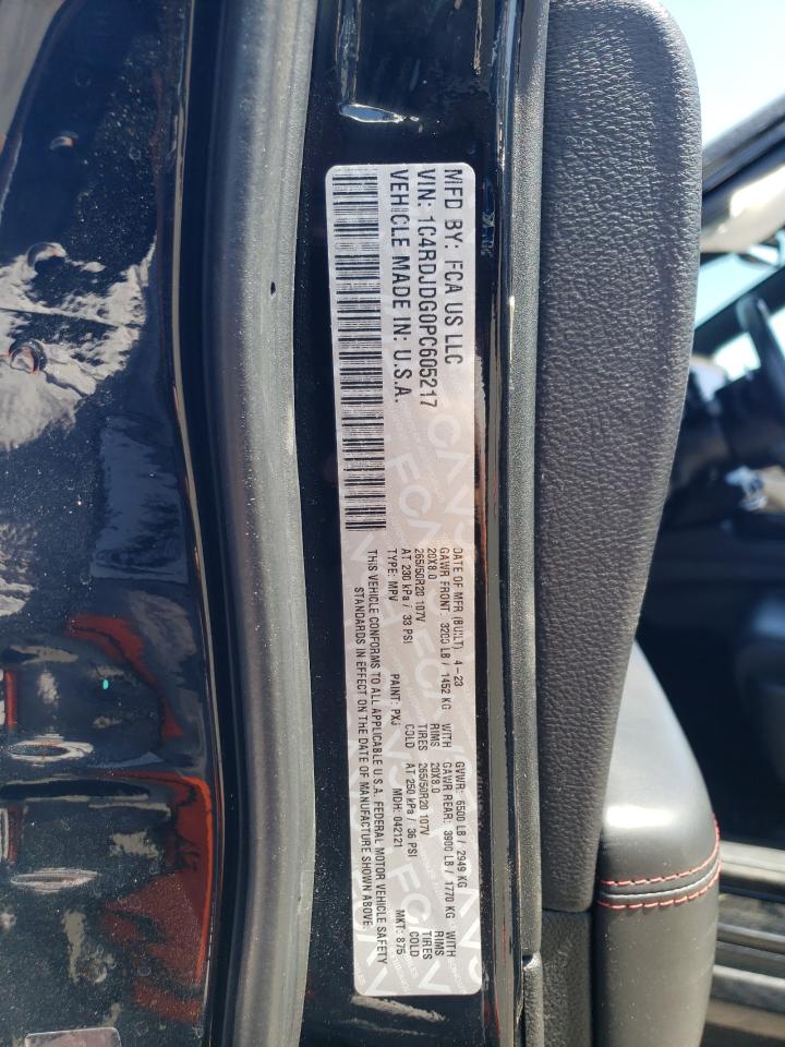 2023 Dodge Durango Gt VIN: 1C4RDJDG0PC605217 Lot: 62312395