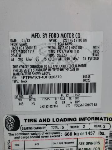 2013 FORD F150 SUPERCREW  