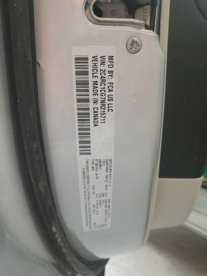 2022 Chrysler Voyager Lx VIN: 2C4RC1CG7NR215711 Lot: 60076335