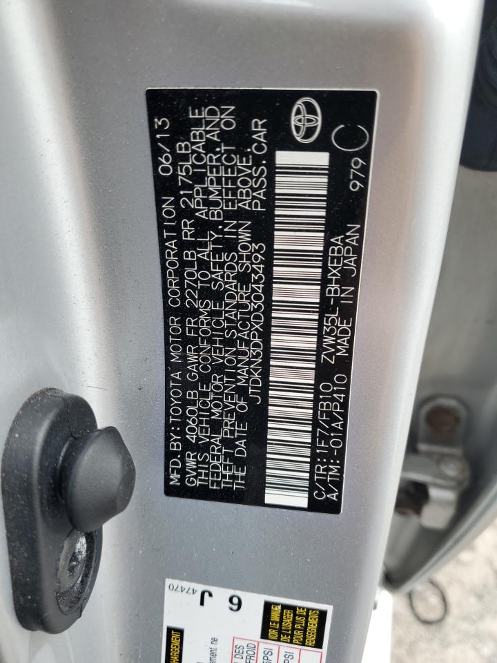 2013 Toyota Prius Plug-In VIN: JTDKN3DPXD3043493 Lot: 62713125