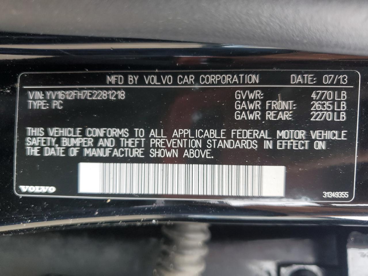 2014 Volvo S60 T5 VIN: YV1612FH7E2281218 Lot: 62895535