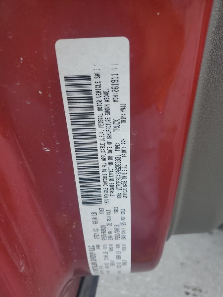 2010 Dodge Dakota Sxt VIN: 1D7CE3GK3AS263831 Lot: 61444305