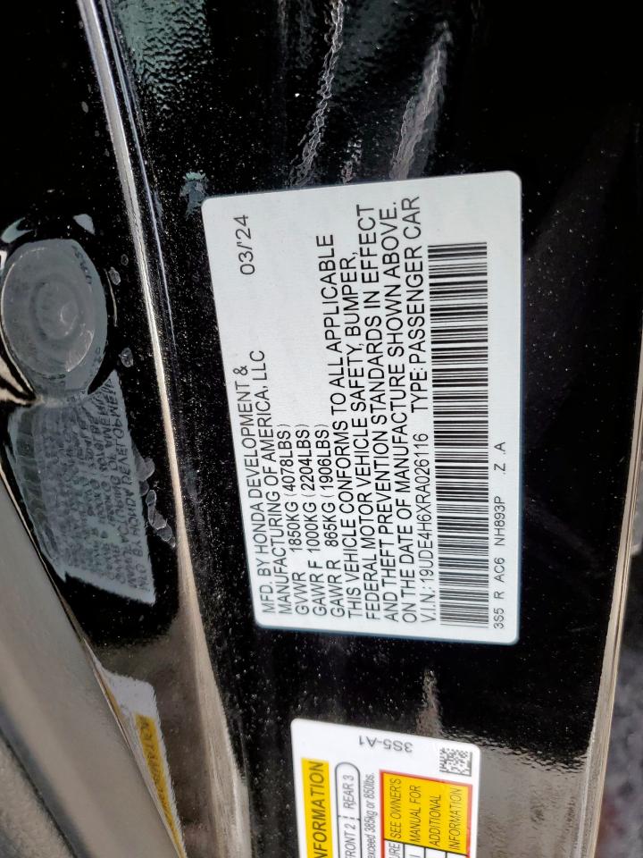 2024 Acura Integra A-Spec Tech VIN: 19UDE4H6XRA026116 Lot: 62688785
