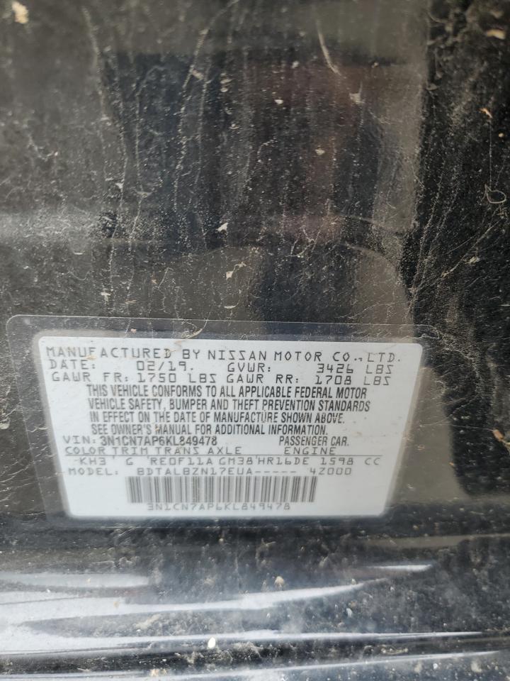 NISSAN VERSA 2019 VIN 3N1CN7AP6KL849478 photo 13