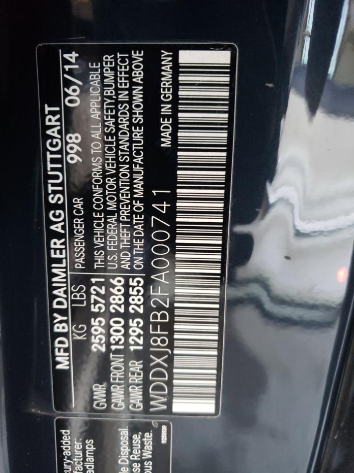2015 Mercedes-Benz S 550 VIN: WDDXJ8FB2FA000741 Lot: 62950695