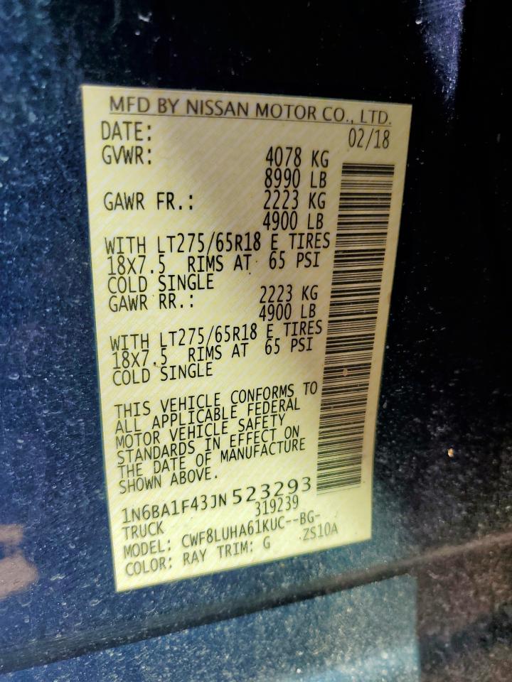 1N6BA1F43JN523293 NISSAN TITAN 2018