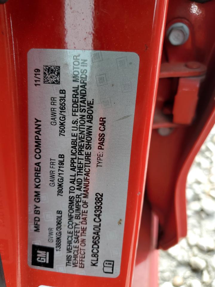 2020 Chevrolet Spark 1Lt VIN: KL8CD6SA0LC439382 Lot: 60878995