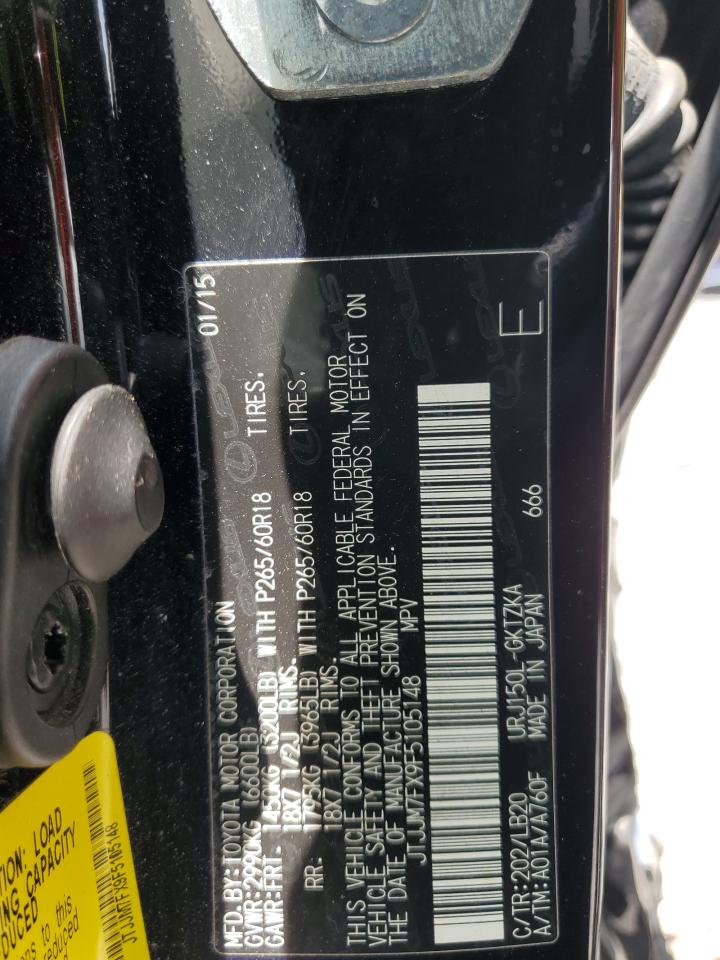 2015 Lexus Gx 460 Premium VIN: JTJJM7FX9F5105148 Lot: 60232675
