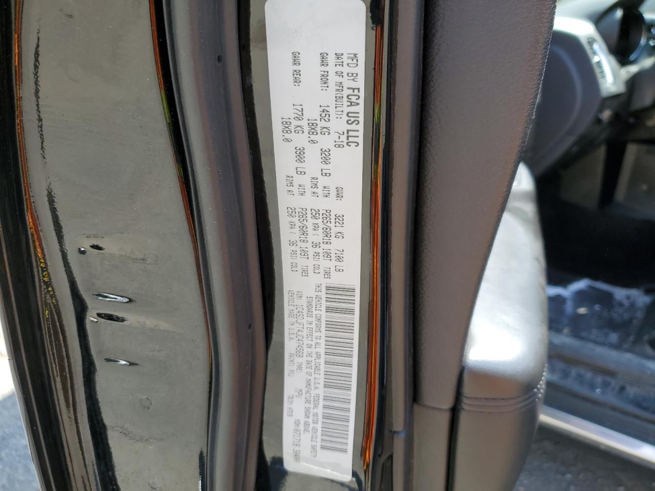 2018 Dodge Durango Ssv VIN: 1C4SDJFT4JC474568 Lot: 62147895