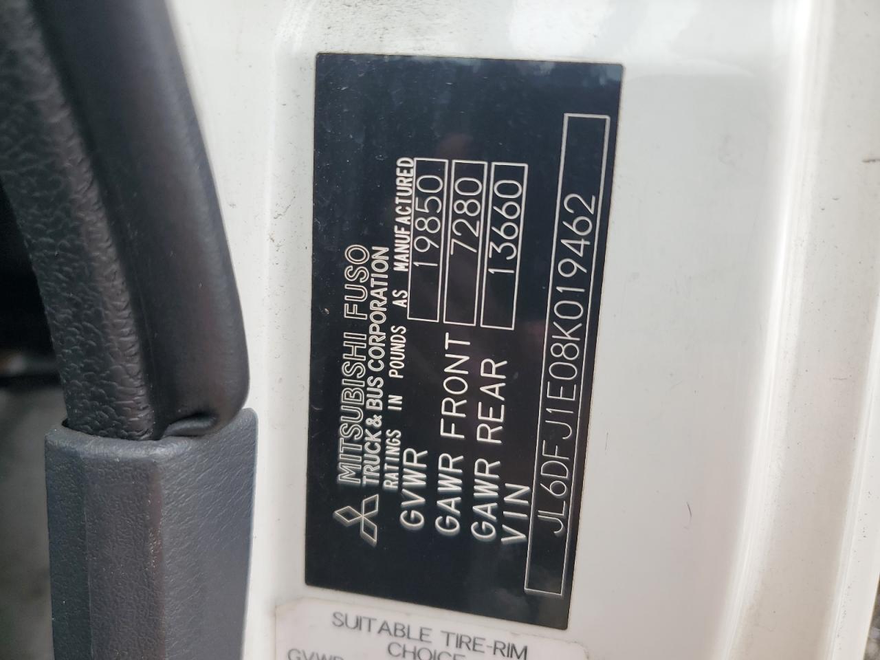 2008 Mitsubishi Fuso Truck Of America Inc Fk 61F VIN: JL6DFJ1E08K019462 Lot: 62459645