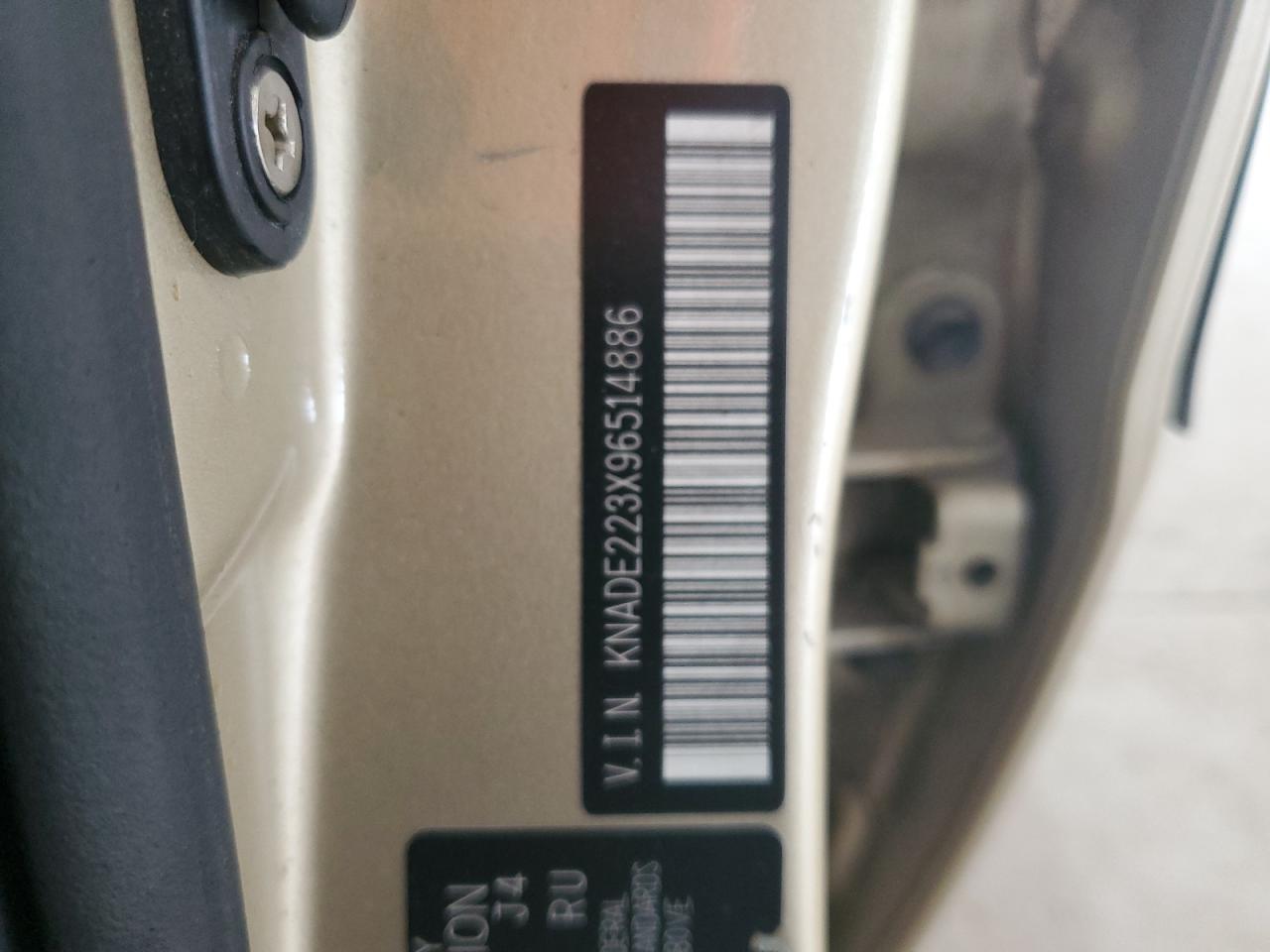 2009 Kia Rio Base VIN: KNADE223X96514886 Lot: 61037325