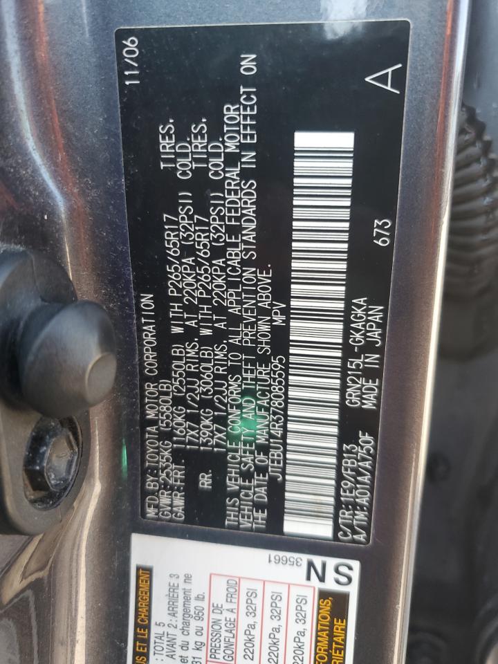 2007 Toyota 4Runner Sr5 VIN: JTEBU14R378085595 Lot: 61439595