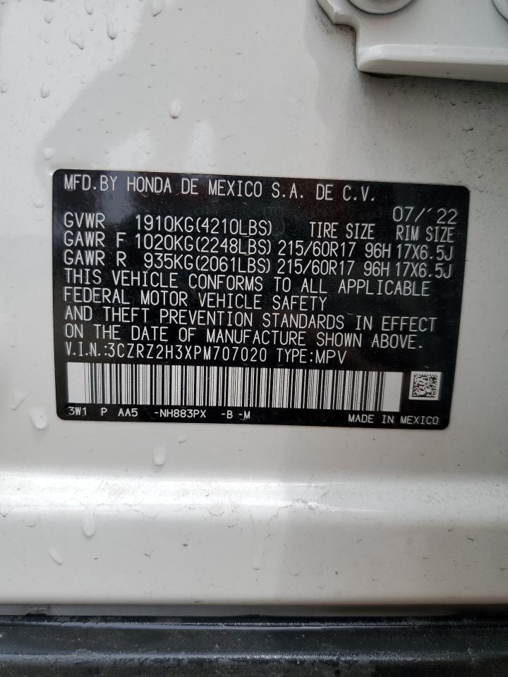 2023 Honda Hr-V Lx VIN: 3CZRZ2H3XPM707020 Lot: 60711335