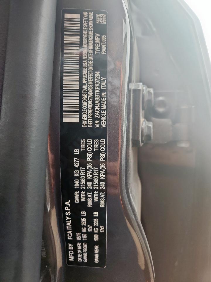 2019 Jeep Renegade Latitude VIN: ZACNJABB7KPK37294 Lot: 61283245