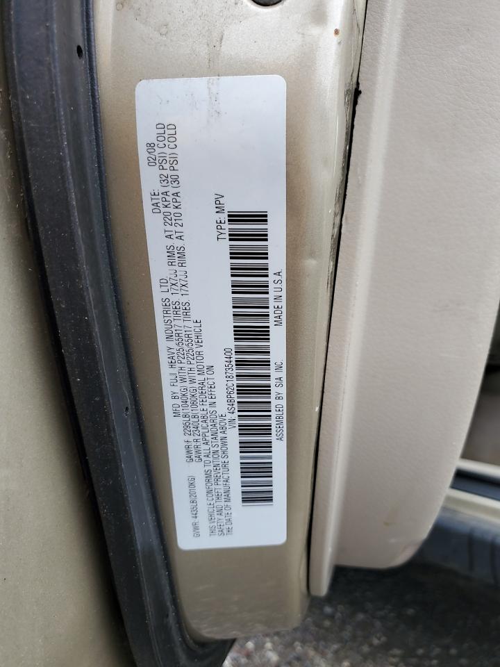 2008 Subaru Outback 2.5I Limited VIN: 4S4BP62C187354400 Lot: 61427645