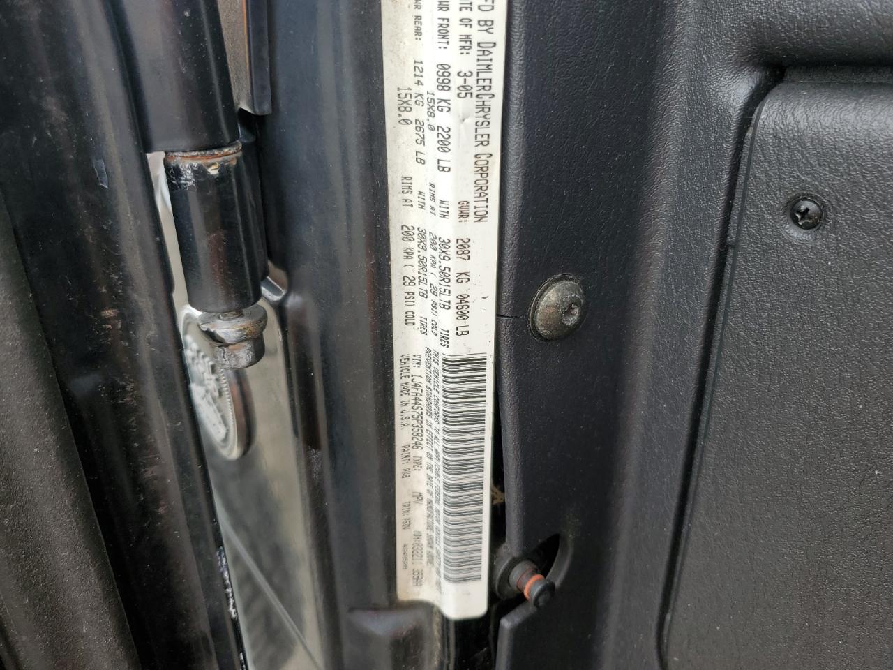 2005 Jeep Wrangler / Tj Unlimited VIN: 1J4FA44S75P358246 Lot: 60958695