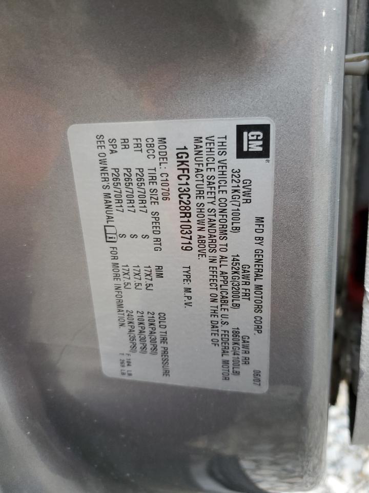 2008 GMC Yukon VIN: 1GKFC13C28R103719 Lot: 61477335
