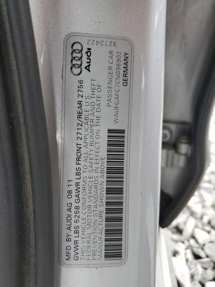 2012 Audi A6 Premium VIN: WAUFGAFC7CN036902 Lot: 60314655