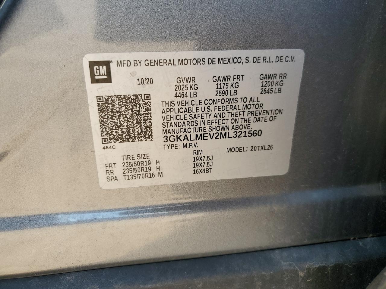 2021 GMC Terrain Sle VIN: 3GKALMEV2ML321560 Lot: 61207395