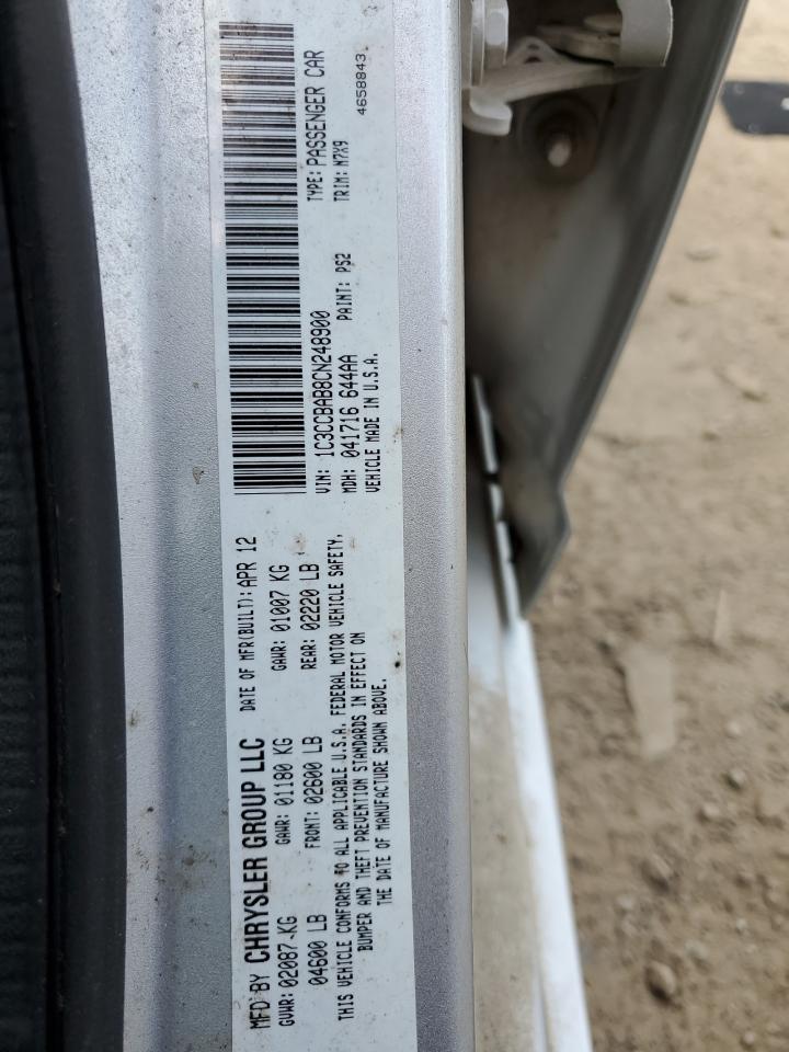 2012 Chrysler 200 Lx VIN: 1C3CCBAB8CN248900 Lot: 61291865