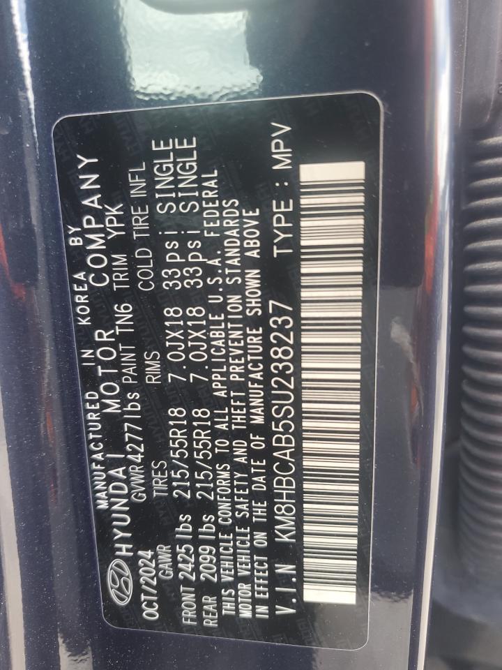 2025 Hyundai Kona Sel VIN: KM8HBCAB5SU238237 Lot: 60547485