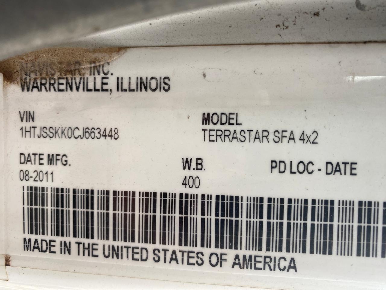 INTERNATIONAL All Models 2012 VIN 1HTJSSKK0CJ663448 фото 10
